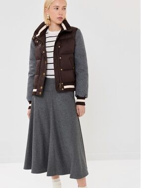 Veronica Beard Rasima A-line Midi‎ Skirt in Grey Size 4 (C)